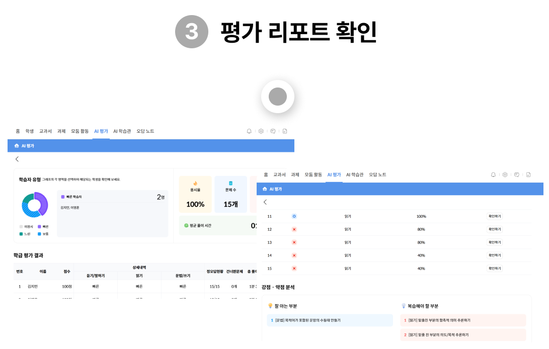 평가 리포트 확인