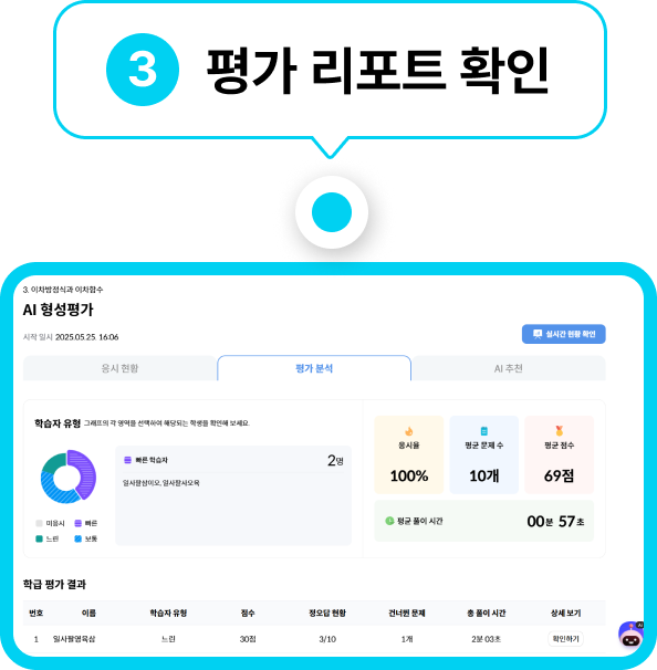 평가 리포트 확인